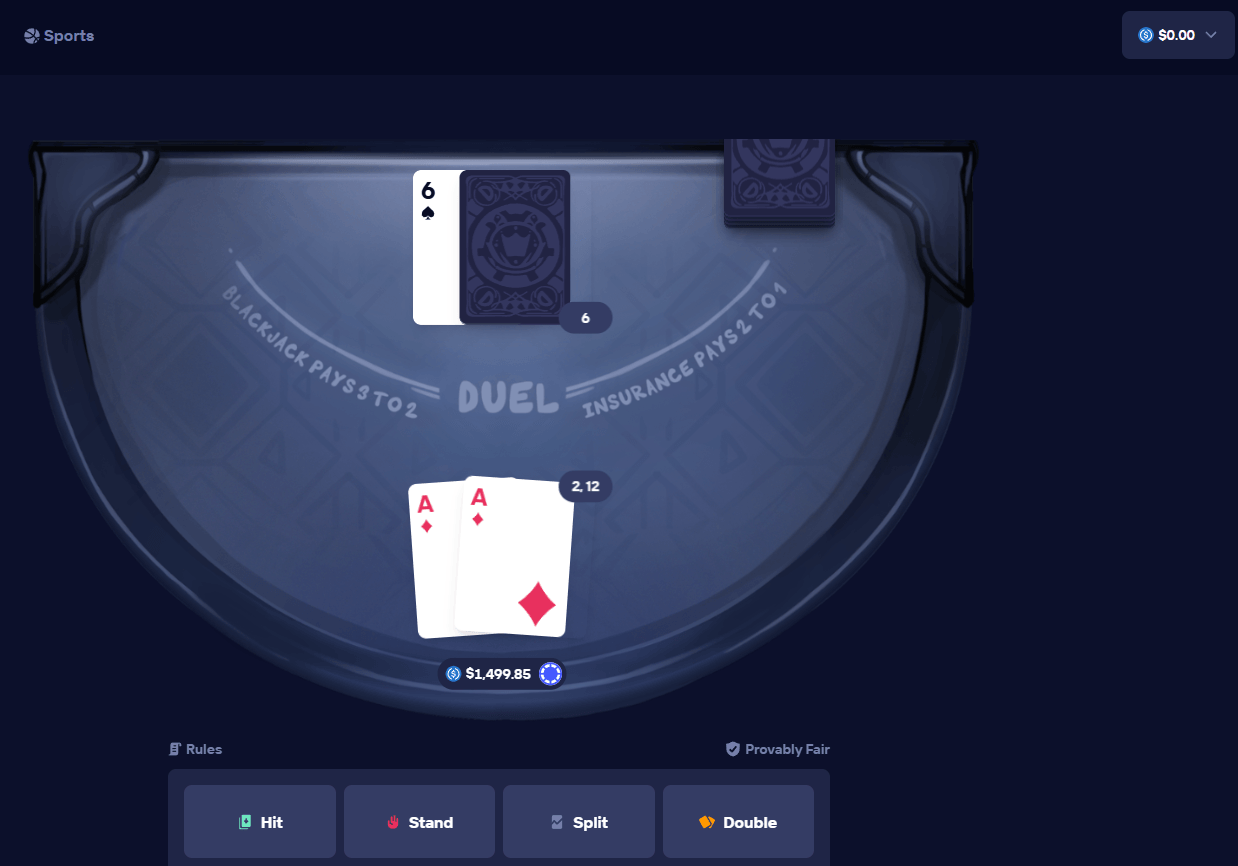 dueltable games - blackjack original game