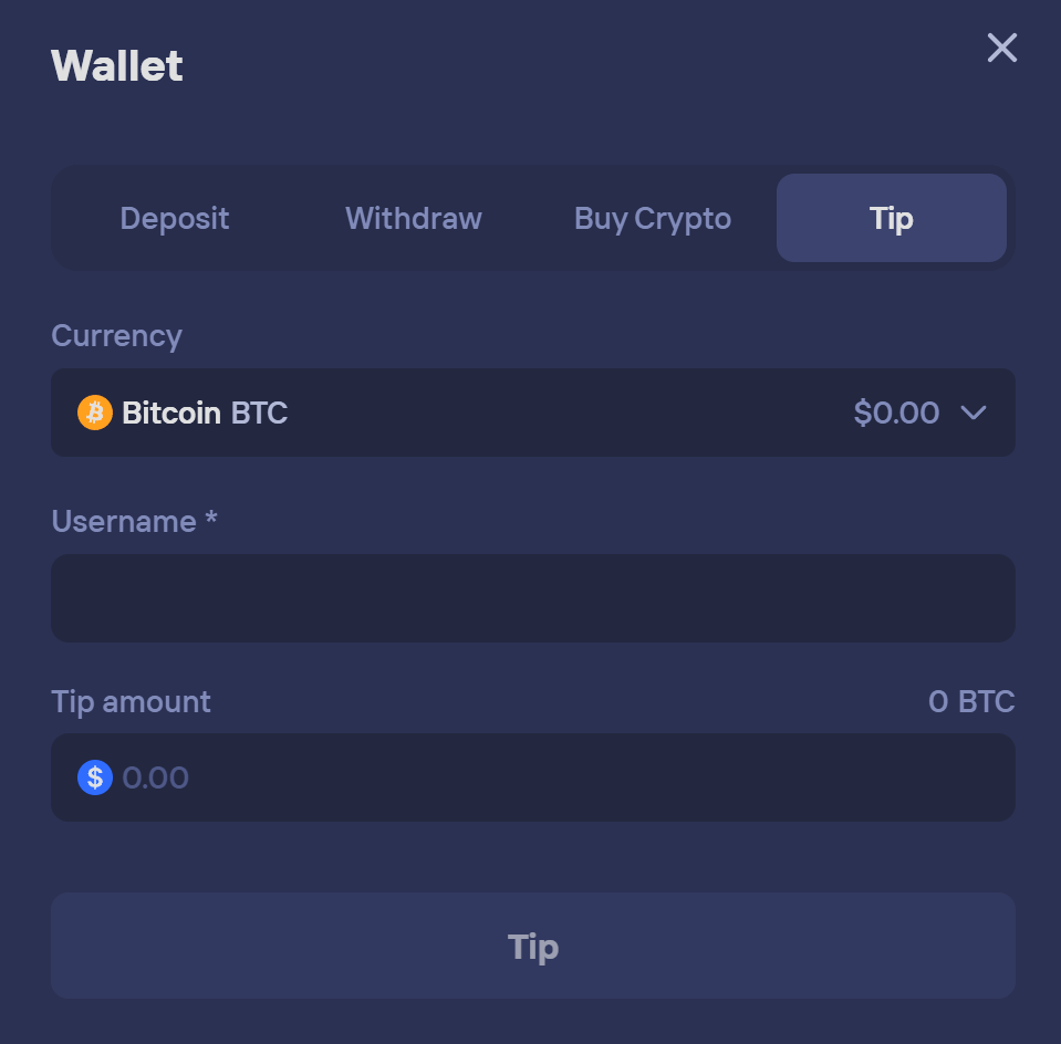 duel casino tip users