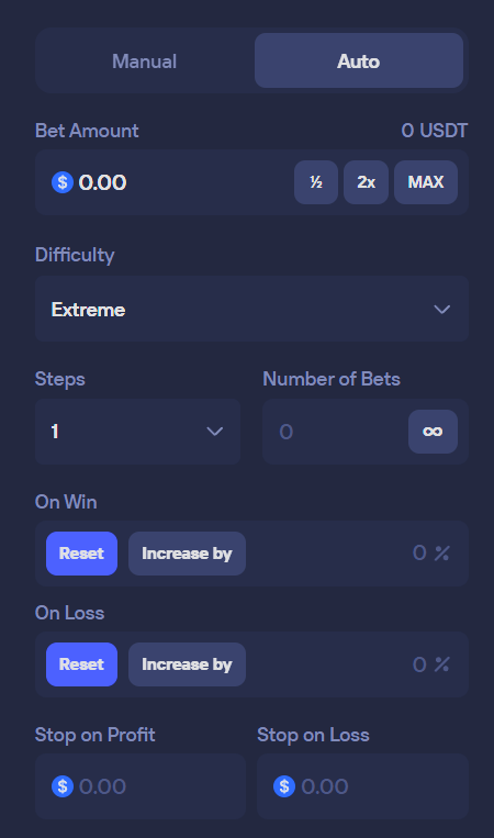 Beef auto mode options panel