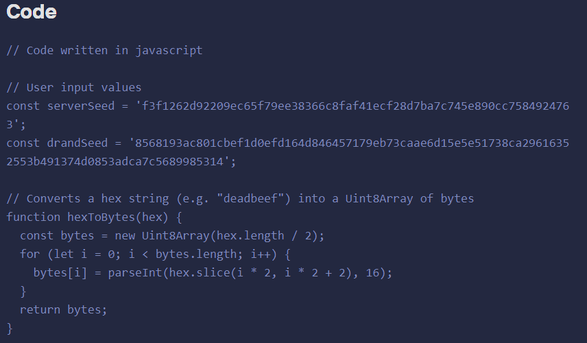 Provably Fair verification panel for Castle Roulette showing verification inputs and round data