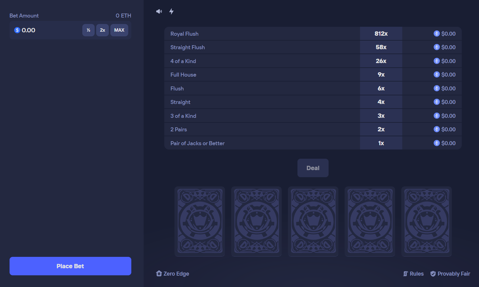 Duel Video Poker user interface and gameplay controls