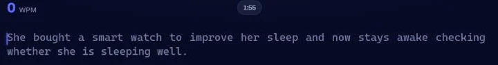 Type Racer practice on Duel Arena: a WPM counter, a round timer and a passage waiting to be typed