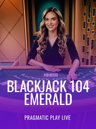 Blackjack 104 - Emerald live dealer table at Duel Casino