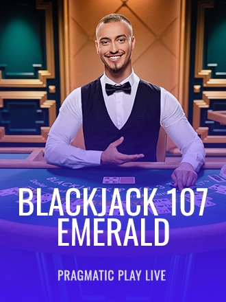 Blackjack 107 - Emerald live dealer table at Duel Casino