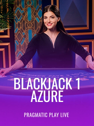 Blackjack 1 - Azure live dealer table at Duel Casino