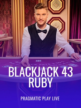 Blackjack 43 - Ruby live dealer table at Duel Casino