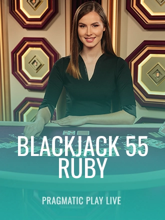 Blackjack 55 - Ruby live dealer table at Duel Casino