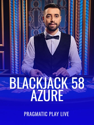 Blackjack 58 - Azure live dealer table at Duel Casino