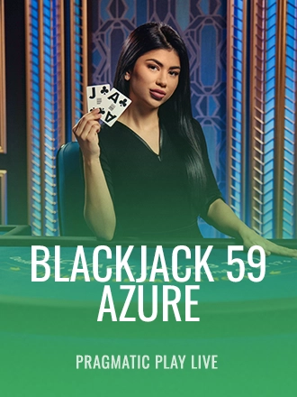 Blackjack 59 - Azure live dealer table at Duel Casino
