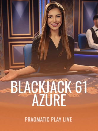 Blackjack 61 - Azure live dealer table at Duel Casino