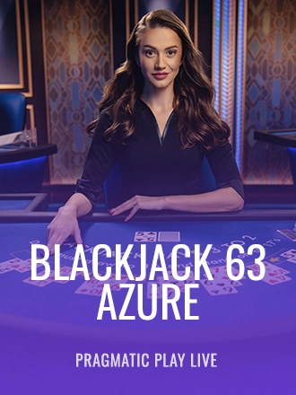 Blackjack 63 - Azure live dealer table at Duel Casino