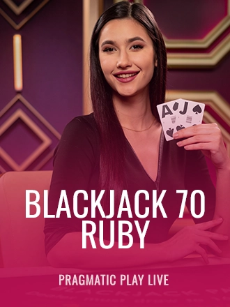 Blackjack 70 - Ruby live dealer table at Duel Casino