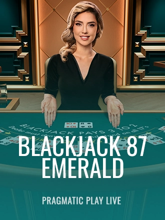 Blackjack 87 - Emerald live dealer table at Duel Casino