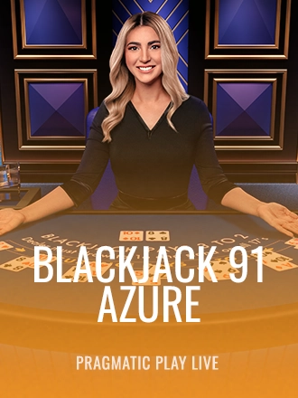 Blackjack 91 - Azure live dealer table at Duel Casino