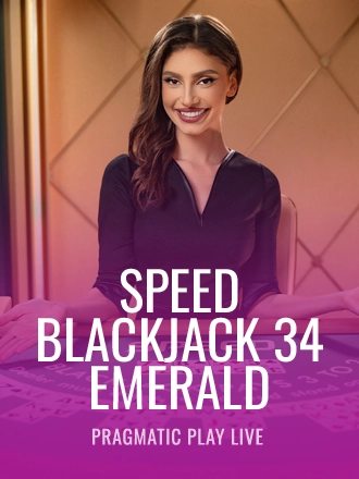 Speed Blackjack 34 - Emerald live dealer table at Duel Casino